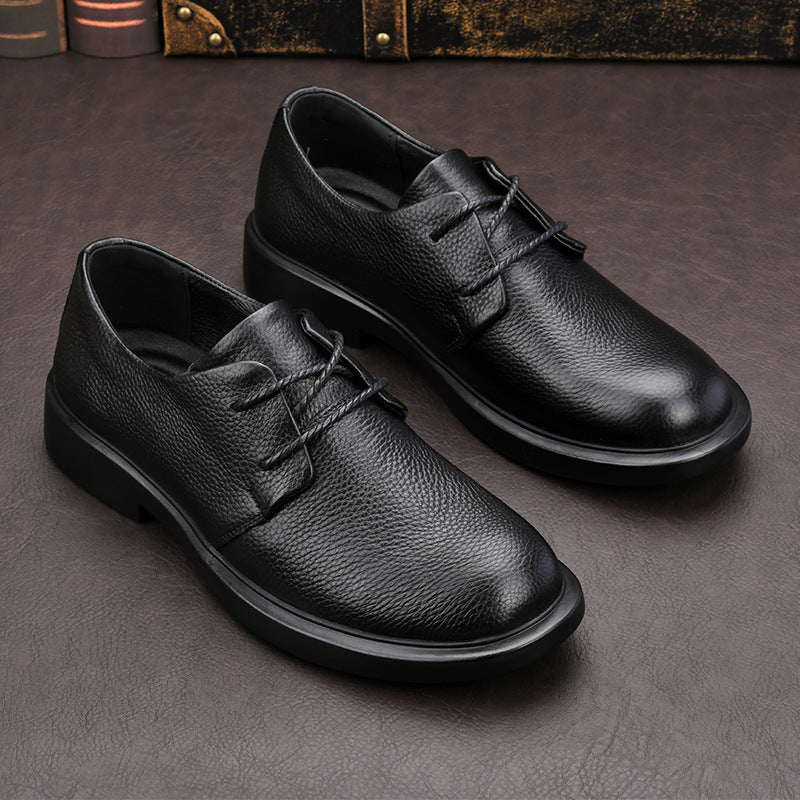 Men's British Style Breathable Top Layer Cowhide Comfortable Soft Men's Casual Leather Shoes