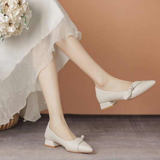 Women's Pumps Spring Genuine Professional Mid Lei Casual Shoes