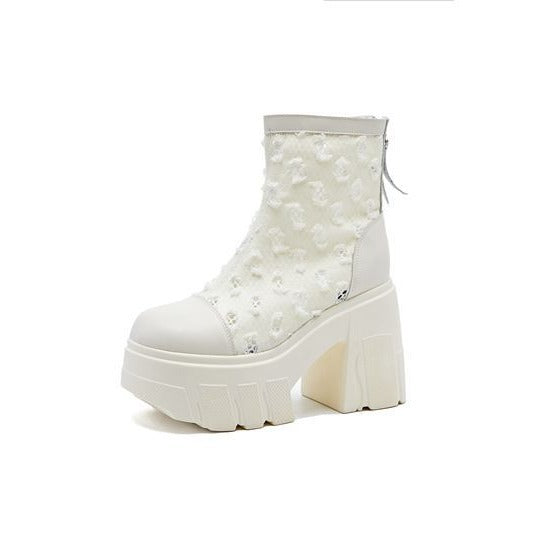 Mesh Muffin Bottom Little Princess Skinny Heels