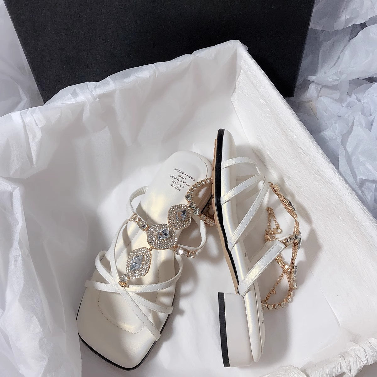 Style Fairy White Summer Outer Wear Heels