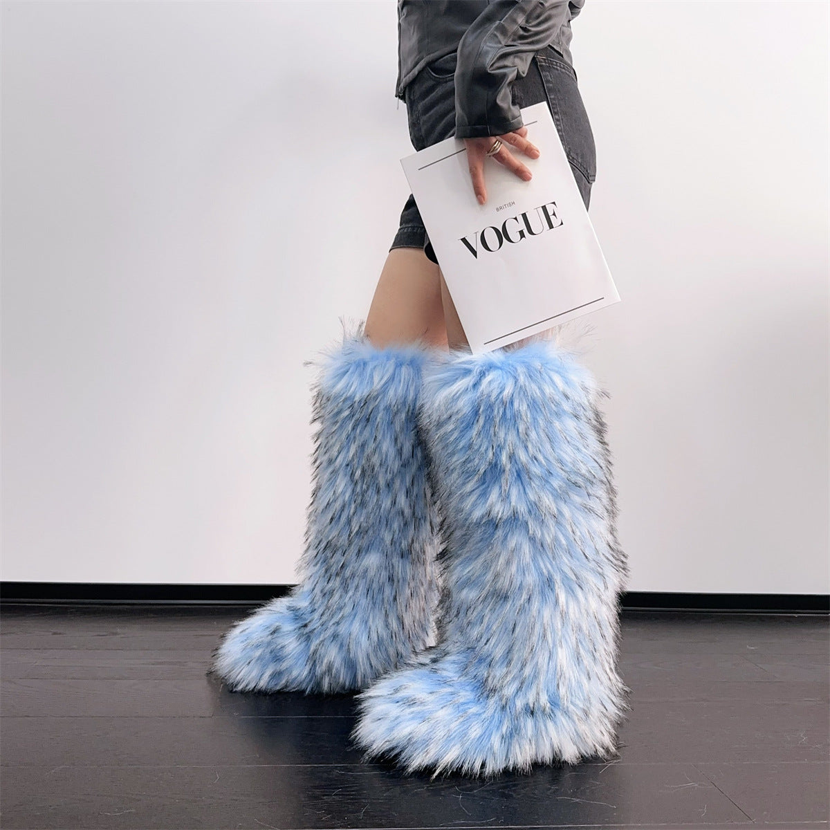 High Leg Knee-high Warm Imitation Fox Snow Boots
