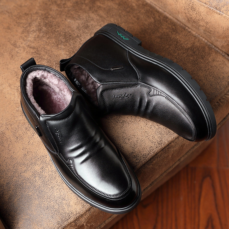 Men's First Layer Cowhide Real Wool Genuine Men's Shoes