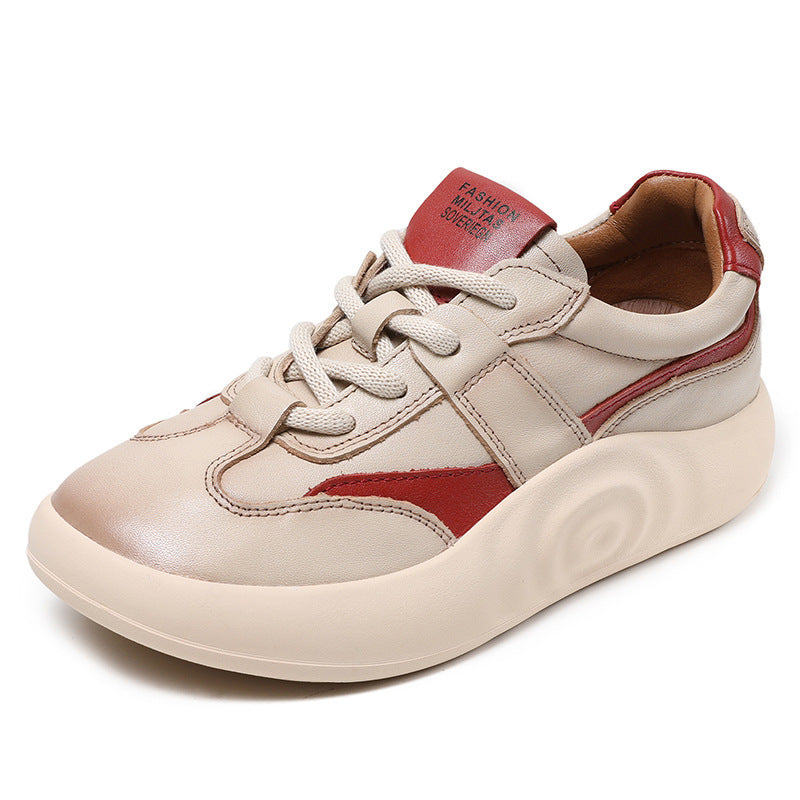 Women's Genuine Platform White Lightweight Soft Bottom Casual Shoes