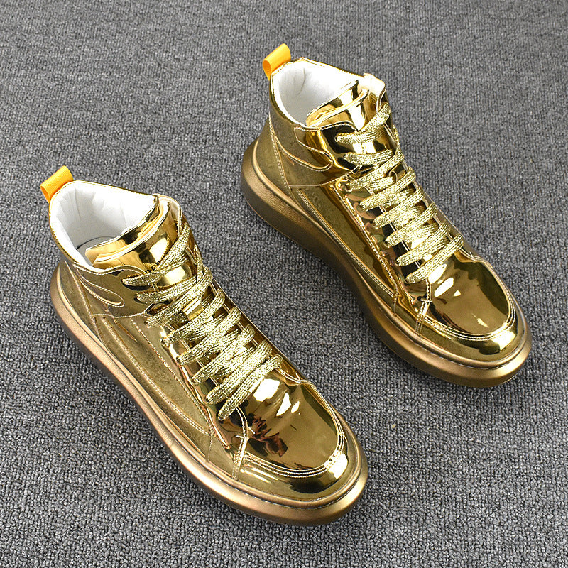Men's Versatile Trendy White Korean Style Platform Height Casual Shoes