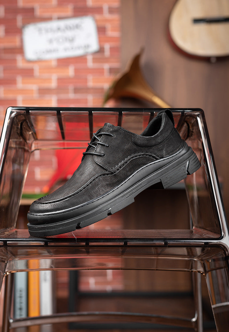 Men's First Layer Cowhide Platform Business Breathable Men's Shoes