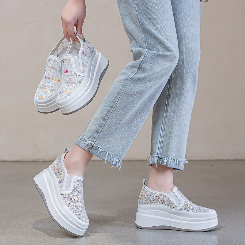 Women's & Men's Mesh Thick Bottom Platform Slip-on Lofter Casual Shoes