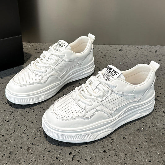Women's Hollow Out White Breathable Lightweight Flat Casual Shoes