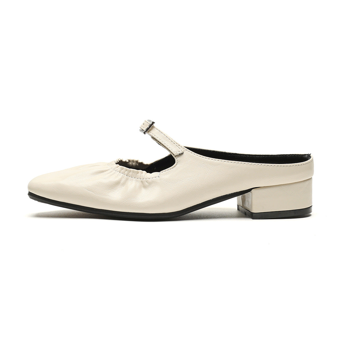Women's French High Closed Toe Slip-on Mary Heels