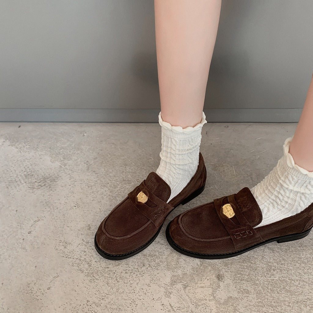 Women's Su Tone Small Gold Coin Slip-on Loafers