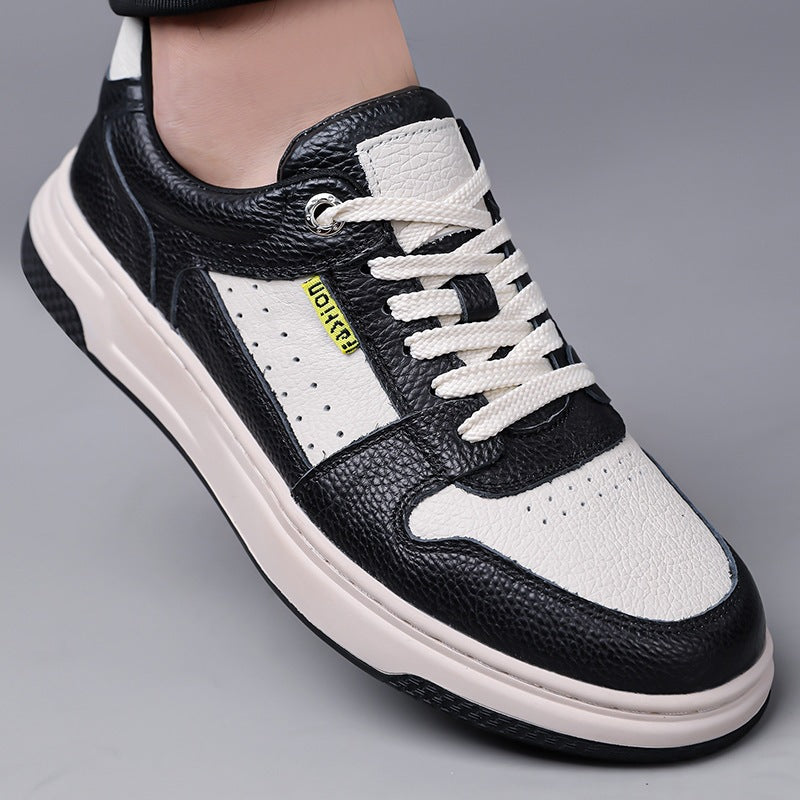 Men's Top Layer Cowhide Breathable Spring Board Trendy Men's Casual Leather Shoes