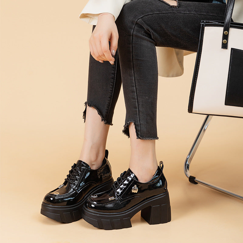Women's Autumn Fashionable Chunky Platform Small Height Loafers