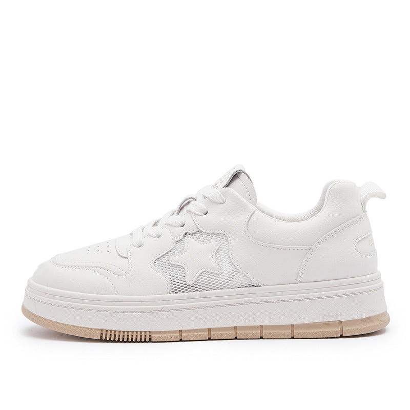 Women's White Summer Versatile Breathable Platform Height Casual Shoes