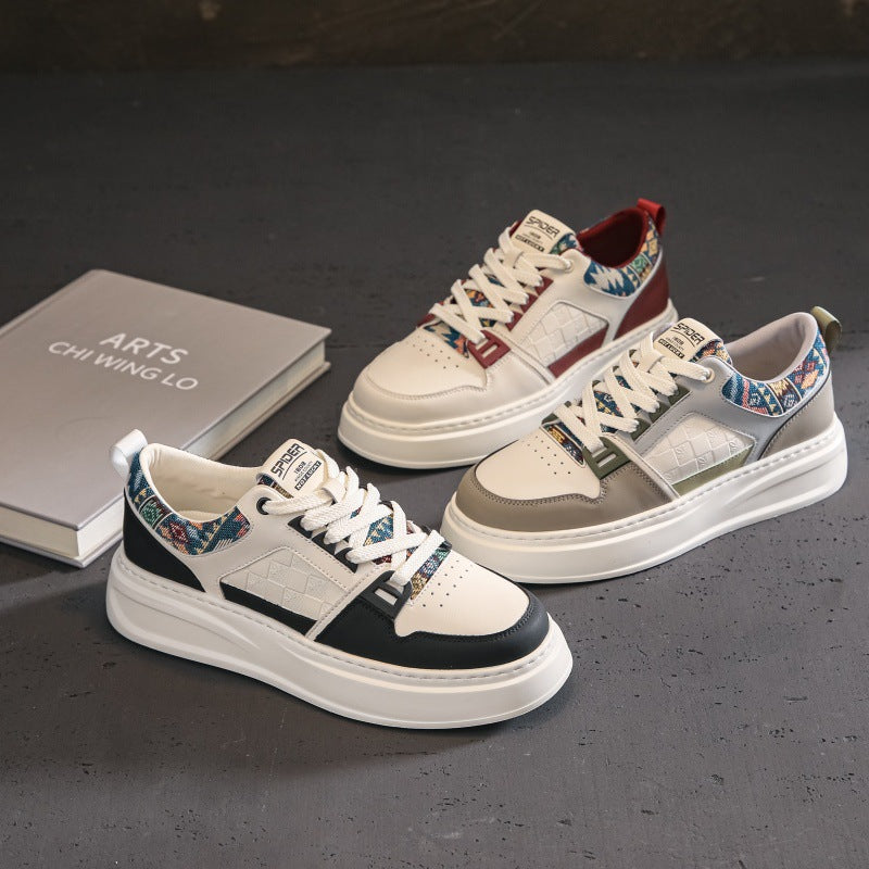 Extra Large Size White Niche Korean Men's Board Shoes