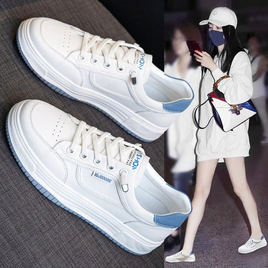 Women's White Trendy Thick Bottom Board Women's Casual Shoes