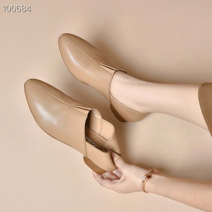 Women's Style Ankle Autumn Stiletto Skirt Genuine Nude High Deep Mouth Heels