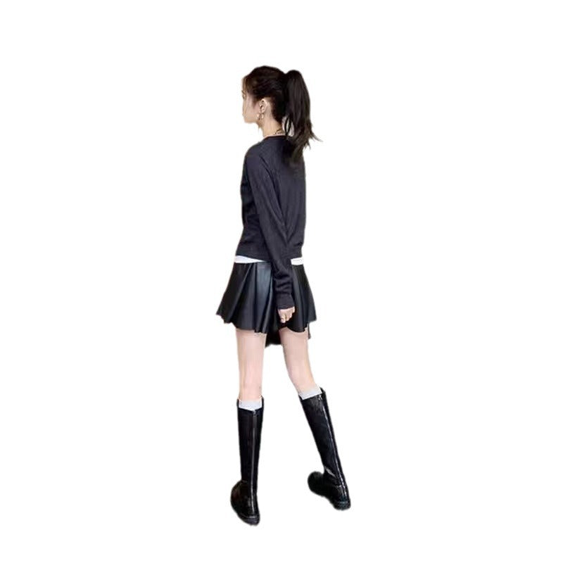 Hands Washed Cowhide Fold Back Zip Platform Boots
