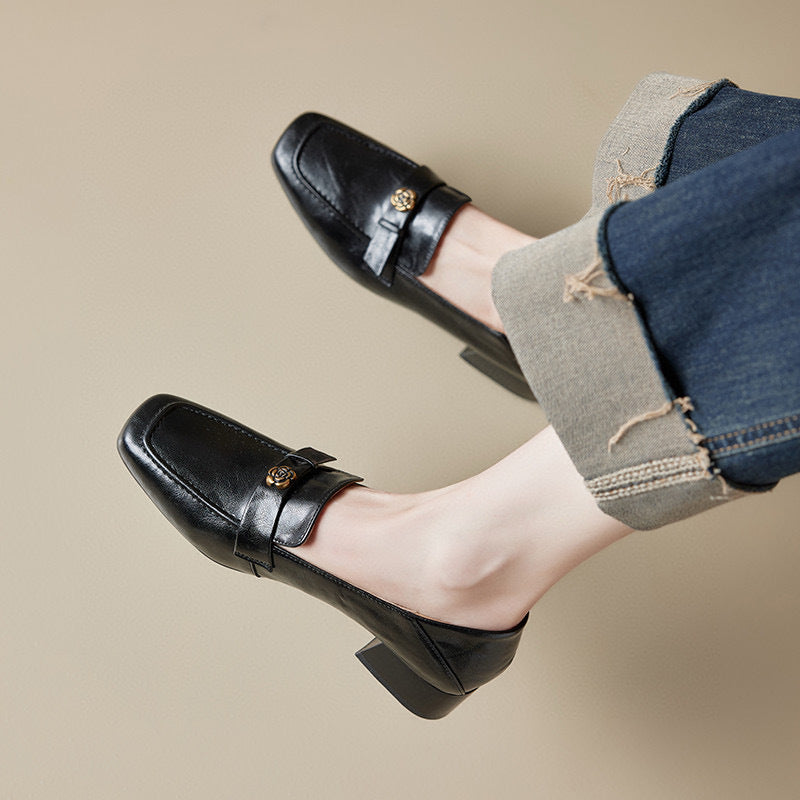 Women's Square Toe Pumps Spring British Style Loafers