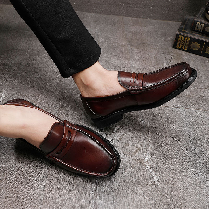 Men's One Pedal British Style Retro Washed Loafers