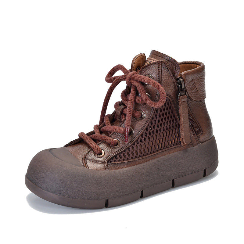 Activity Price First Layer Cowhide Double Zipper Martin Sandals