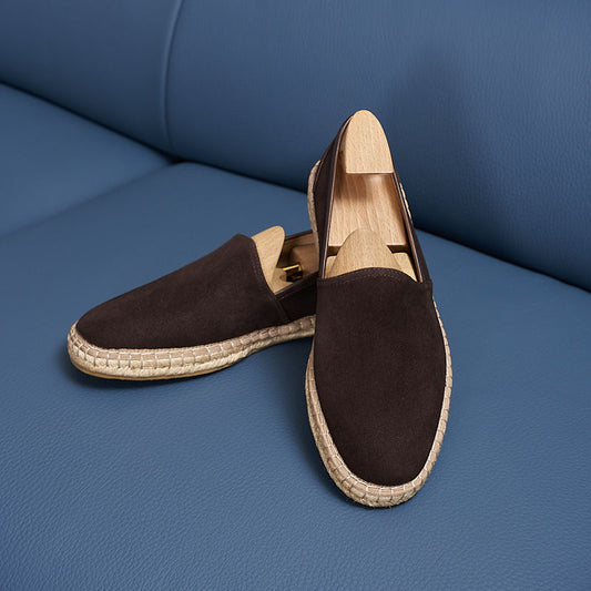 Men's Sheepskin Fisherman Flat Leisure Slip On Leather Shoes