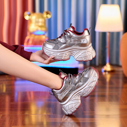 Women's Bottom Height Increasing Insole Dad Autumn Fashion Casual Shoes