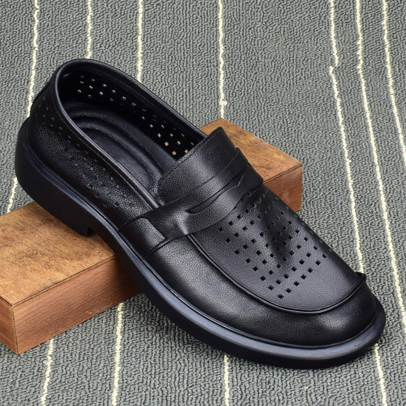 Men's Autumn Breathable Single Layer Soft Bottom Surface Leather Shoes