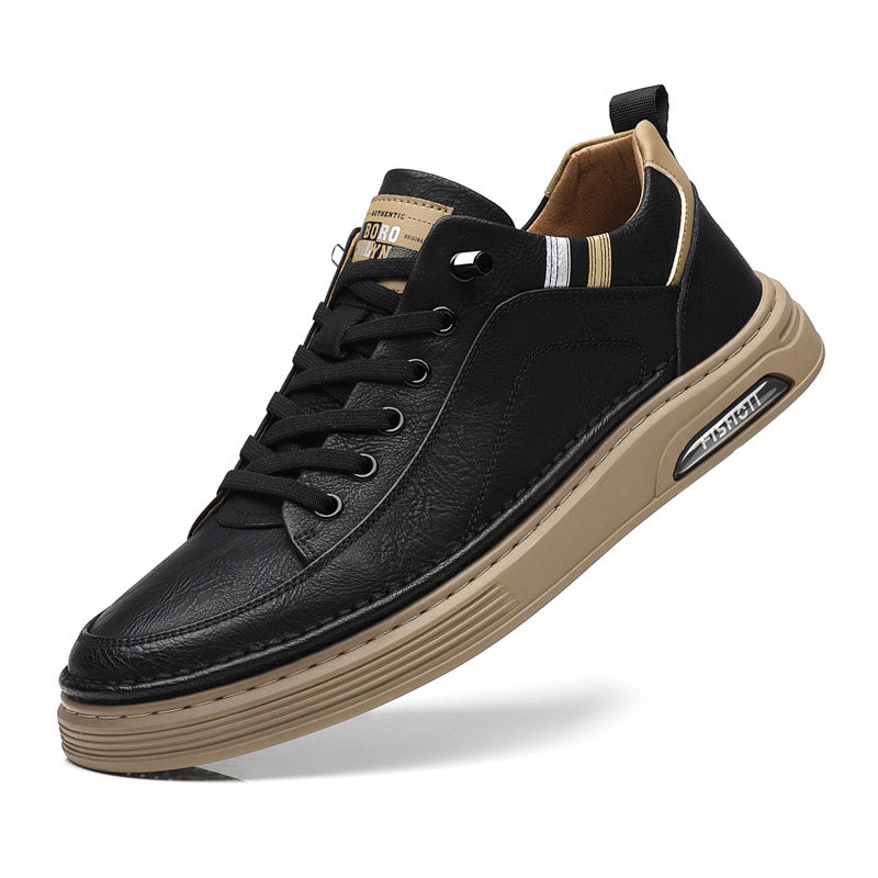 Men's Autumn Fashion Cowhide Breathable Sports Slip-on Leather Shoes
