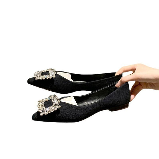 Women's Rhinestone Pointed Toe Shallow Mouth Fairy Women's Shoes