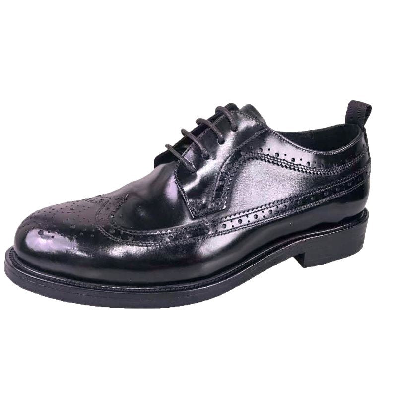 Men's Handmade Good Year Cordovan Brogue Genuine Outsole Business Leather Shoes