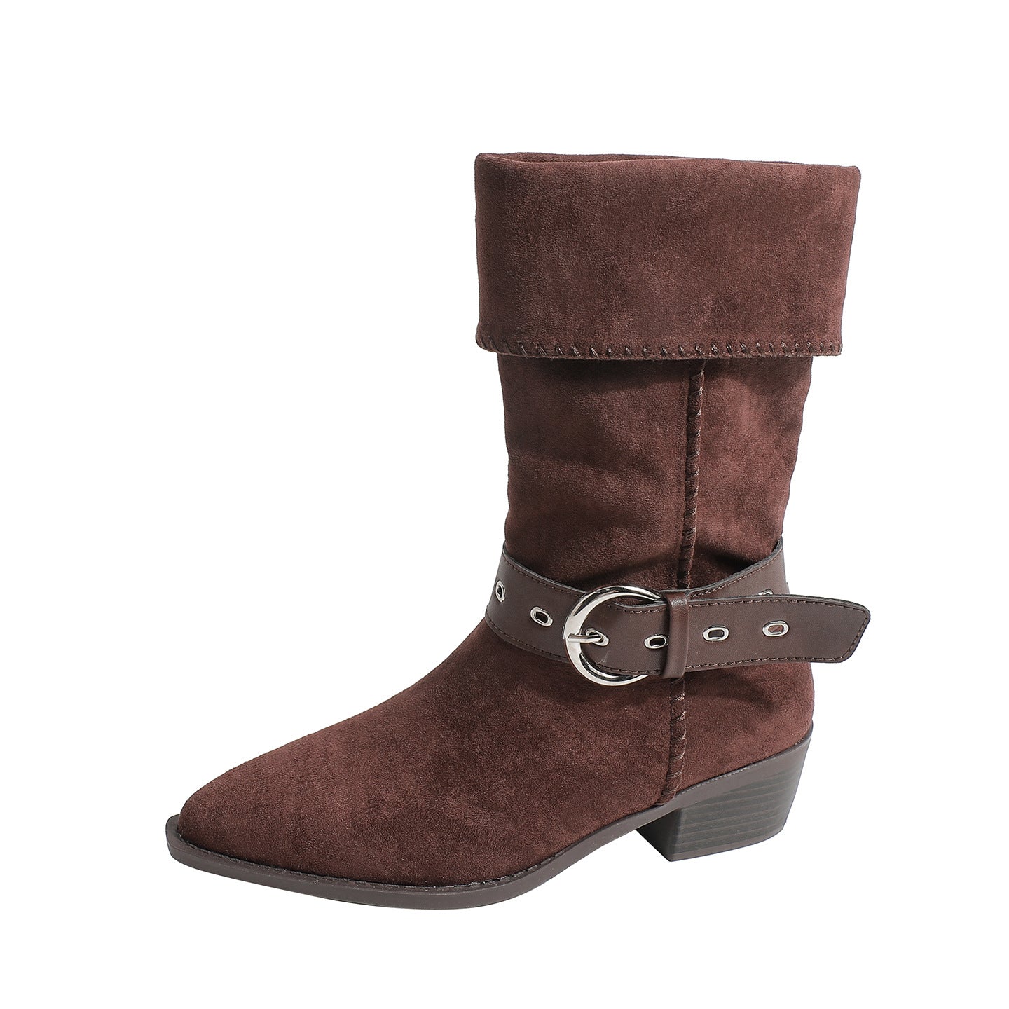 Autumn Belt Buckle Knight Short Mid Boots