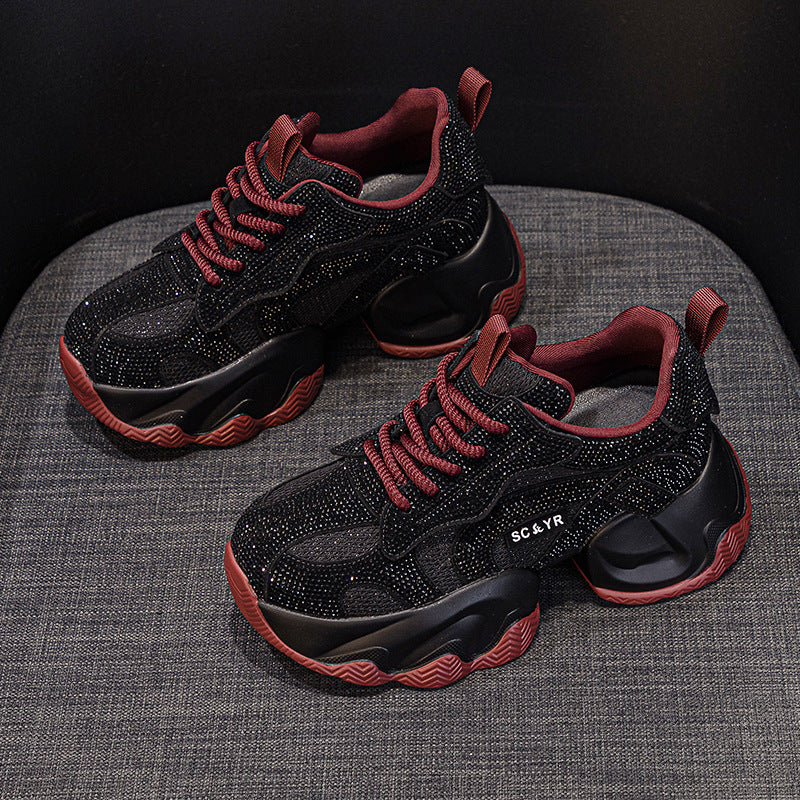 Women's Platform Height Increasing Insole Fashion Temperament Dad Starry Men's Shoes