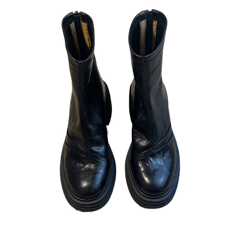 Women's With British Style Martin Round Head Boots