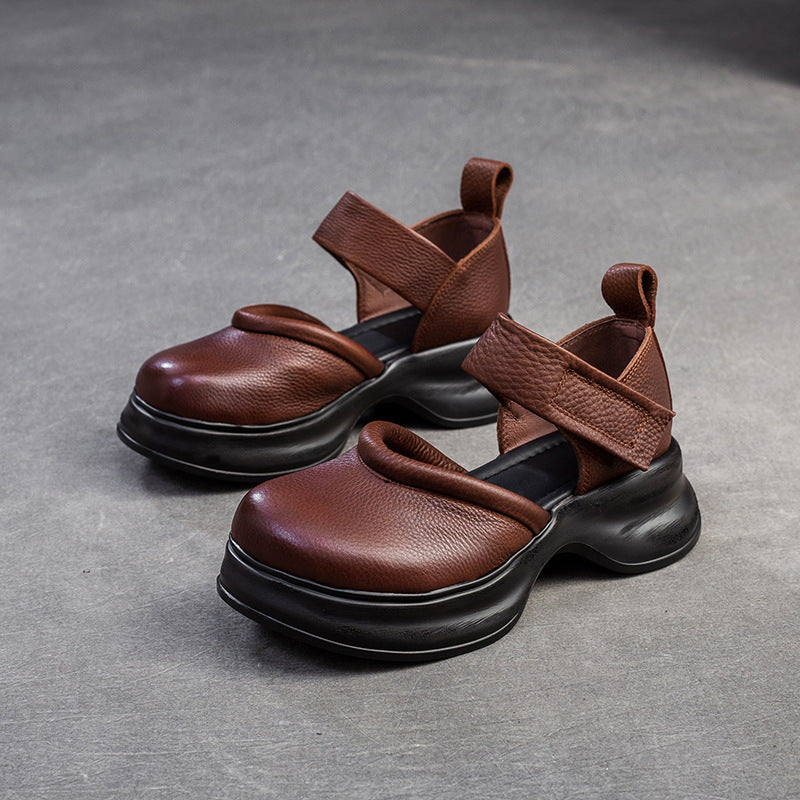 Women's & Men's Closed Toe Velcro Artistic Style Thick Men's Shoes