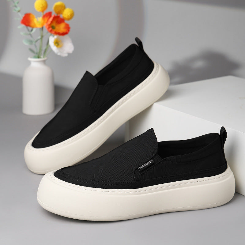 Men's Cloth Breathable Ice Silk Thick Sole Canvas Shoes