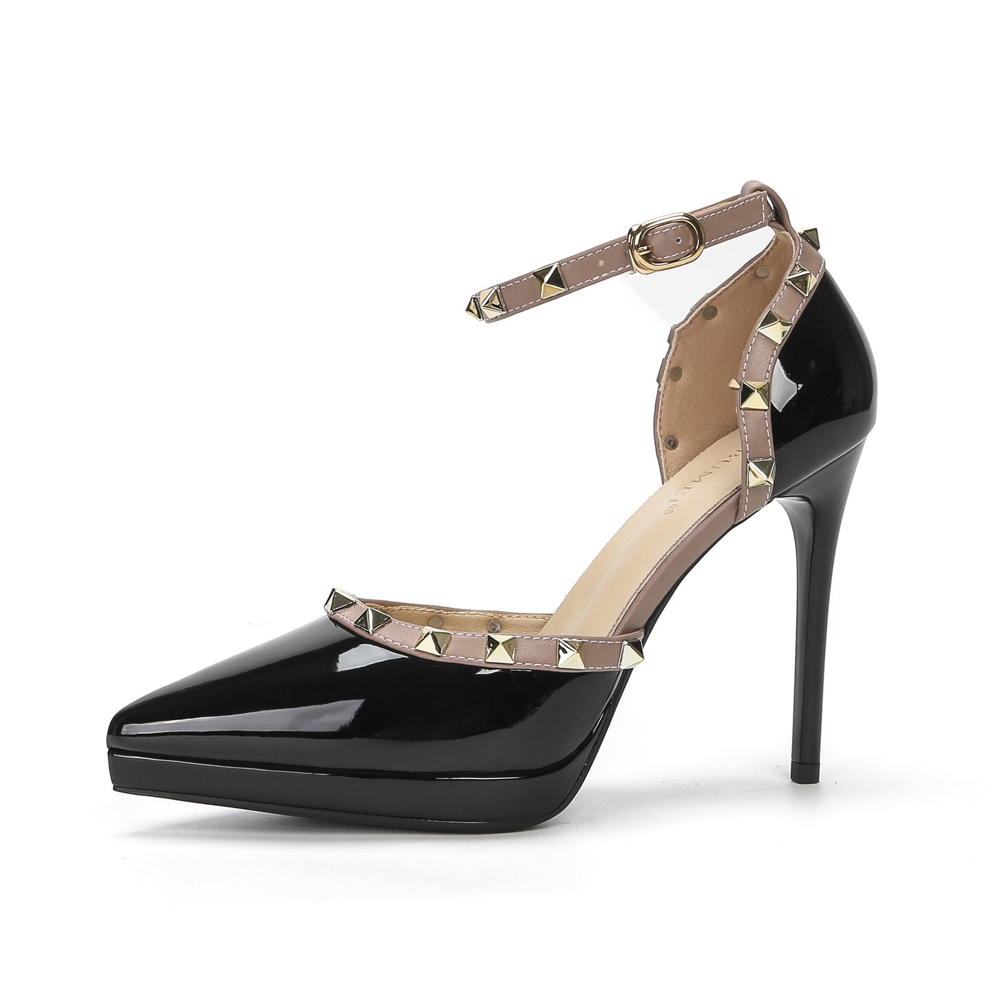 Women's Pointed Toe Hollowed High With One-word Waterproof Platform Heels