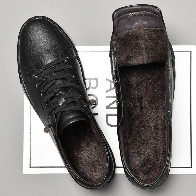 Women's & Men's Large Size White Cowhide Soft Bottom Men's Board Shoes