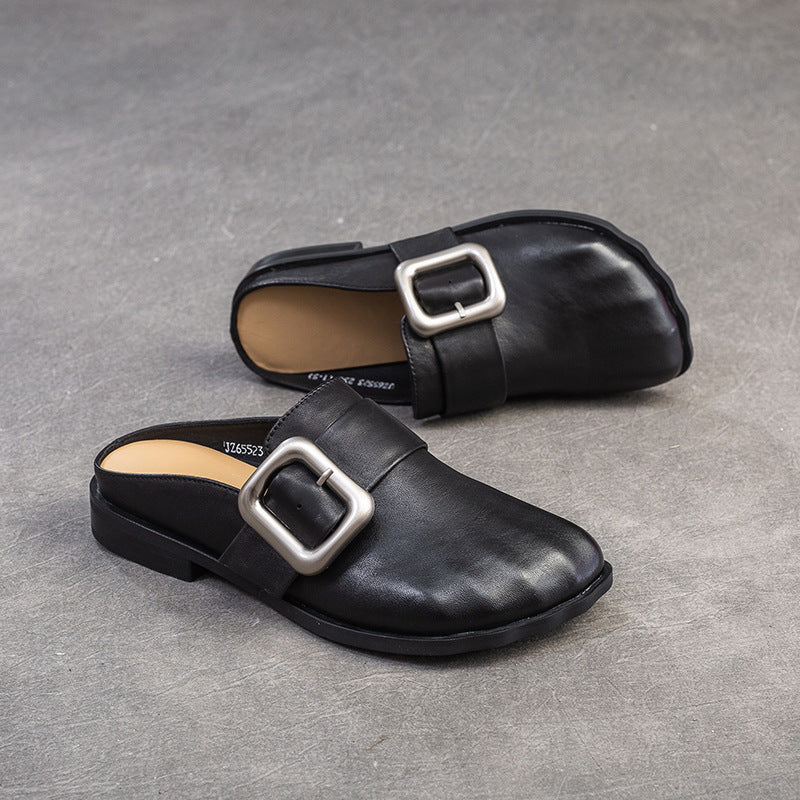 Women's Flat Fashion Toe Box For Outdoors Half British Sandals
