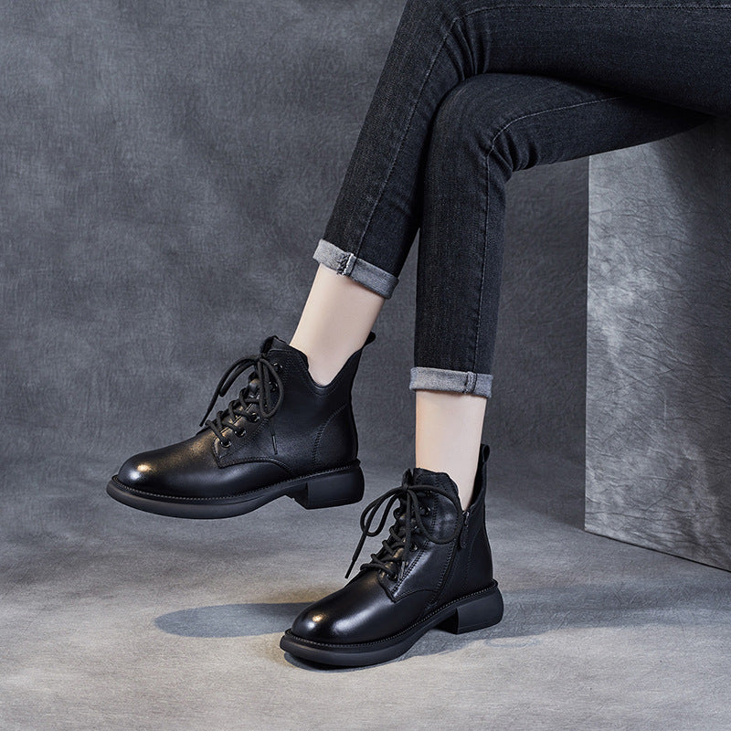 Women's Martin For V Cut Flat Ankle Autumn Genuine England Boots