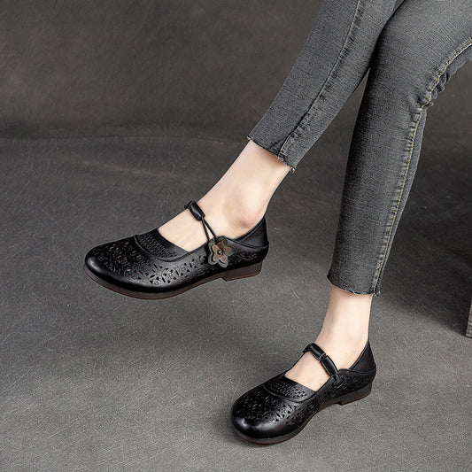 Toe Flat Bottom Mom Beef Tendon Sandals