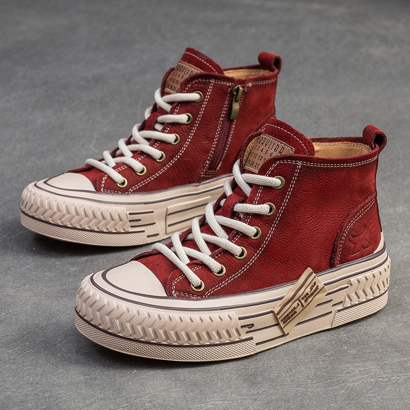 Pumps Front Top Layer Cowhide Light Casual Shoes