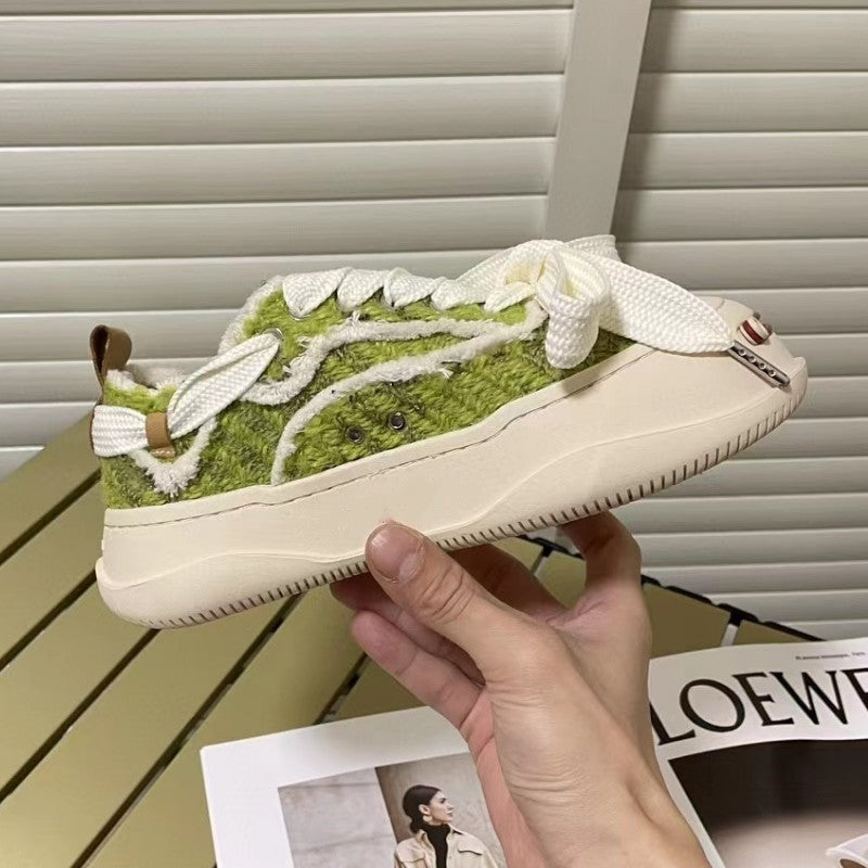 Women's Thick Sole Increased Half Support Couple Jack Canvas Shoes