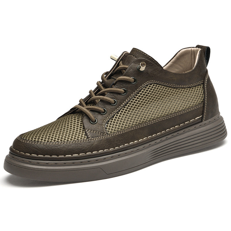 Men's Platform Retro Autumn Invisible Height Increasing Insole Men's Board Shoes