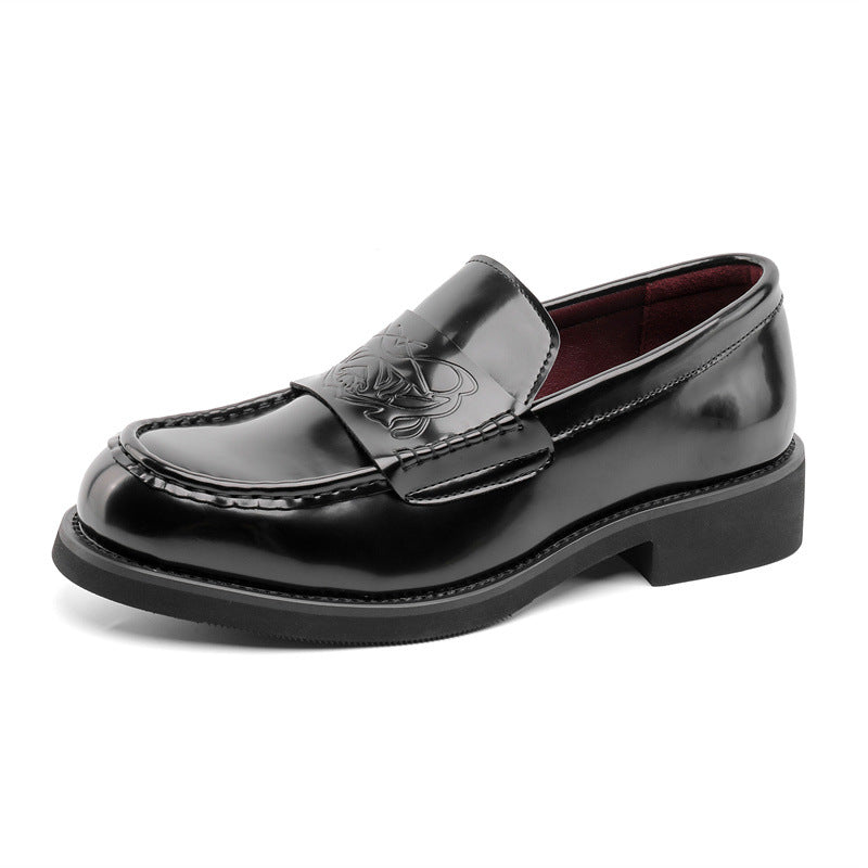 Women's & Men's Embossed Commuter Trendy Slip-on Retro British Leather Shoes