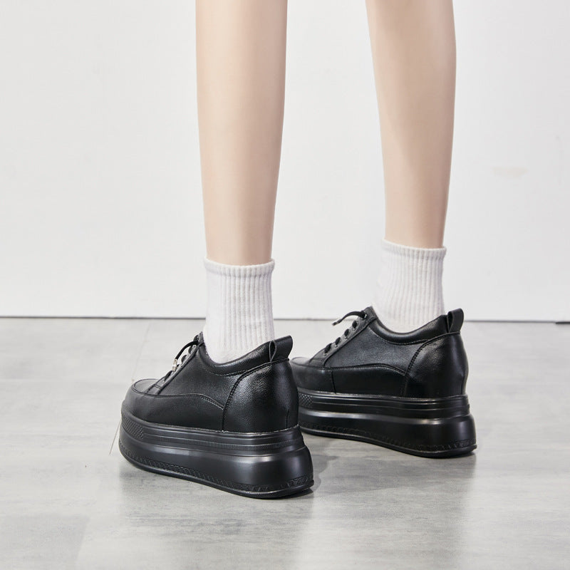 Women's White Summer Thick Bottom Leisure Platform Sneakers