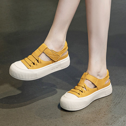 Women's Summer Breathable Full Grain Cowhide Outer Sandals