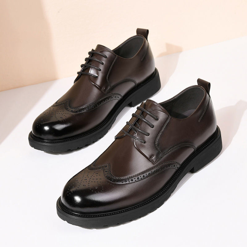 Men's Wide Feet Big Head British Outdoor Leather Shoes