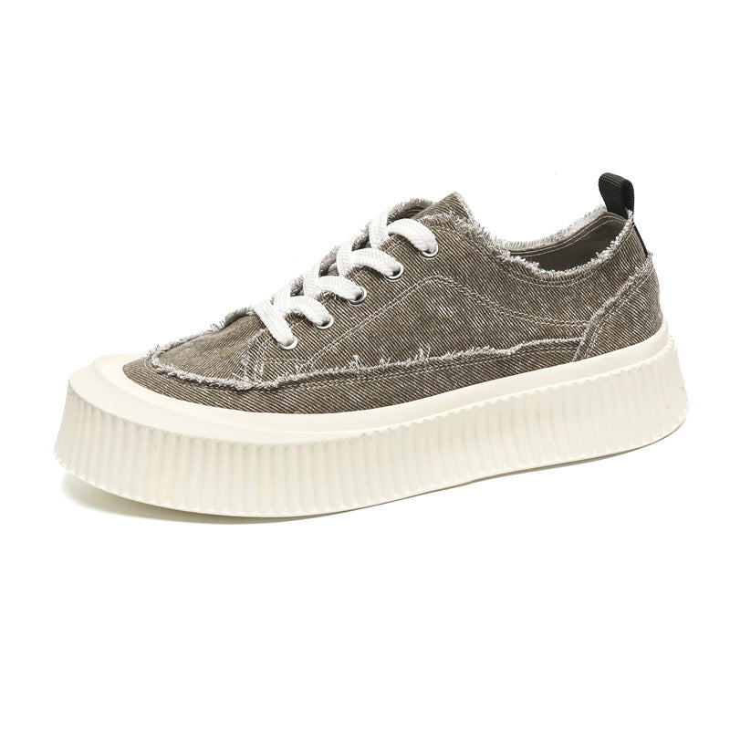 Men's Fashion Low Top Breathable Lightweight Platform Canvas Shoes