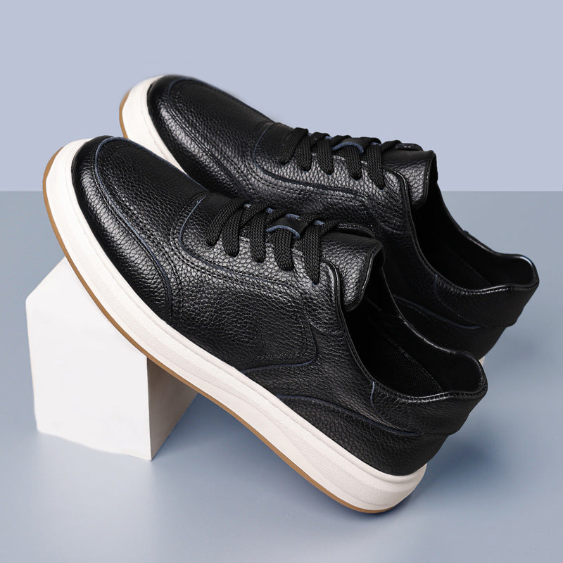 Men's First Layer Cowhide Genuine Breathable Section White Men's Casual Shoes