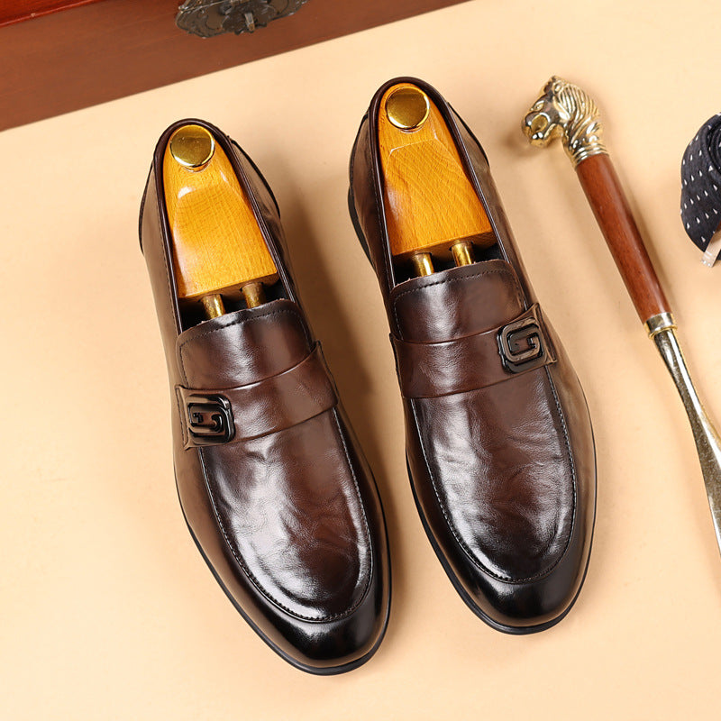 Men's Formal Wear Business Slip-on First Layer Loafers