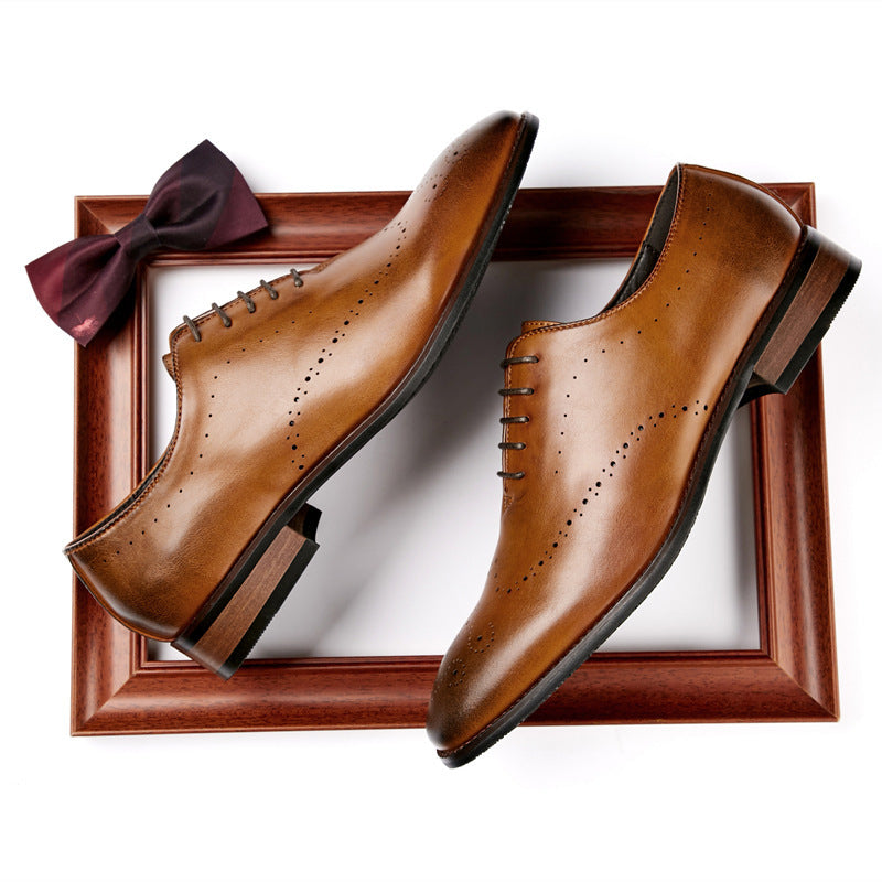 Men's Formal Wear Business Oxford Pumps Hand-rub Leather Shoes